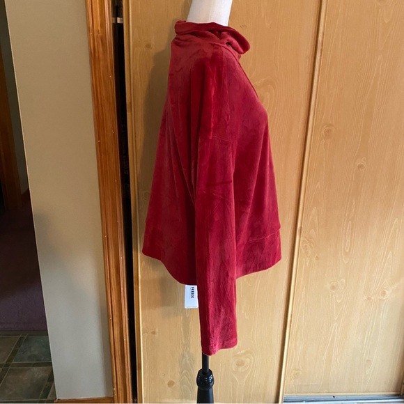 RBX • Velour Cowlneck Boxy Fit Sweatshirt in Red - Picture 9 of 14